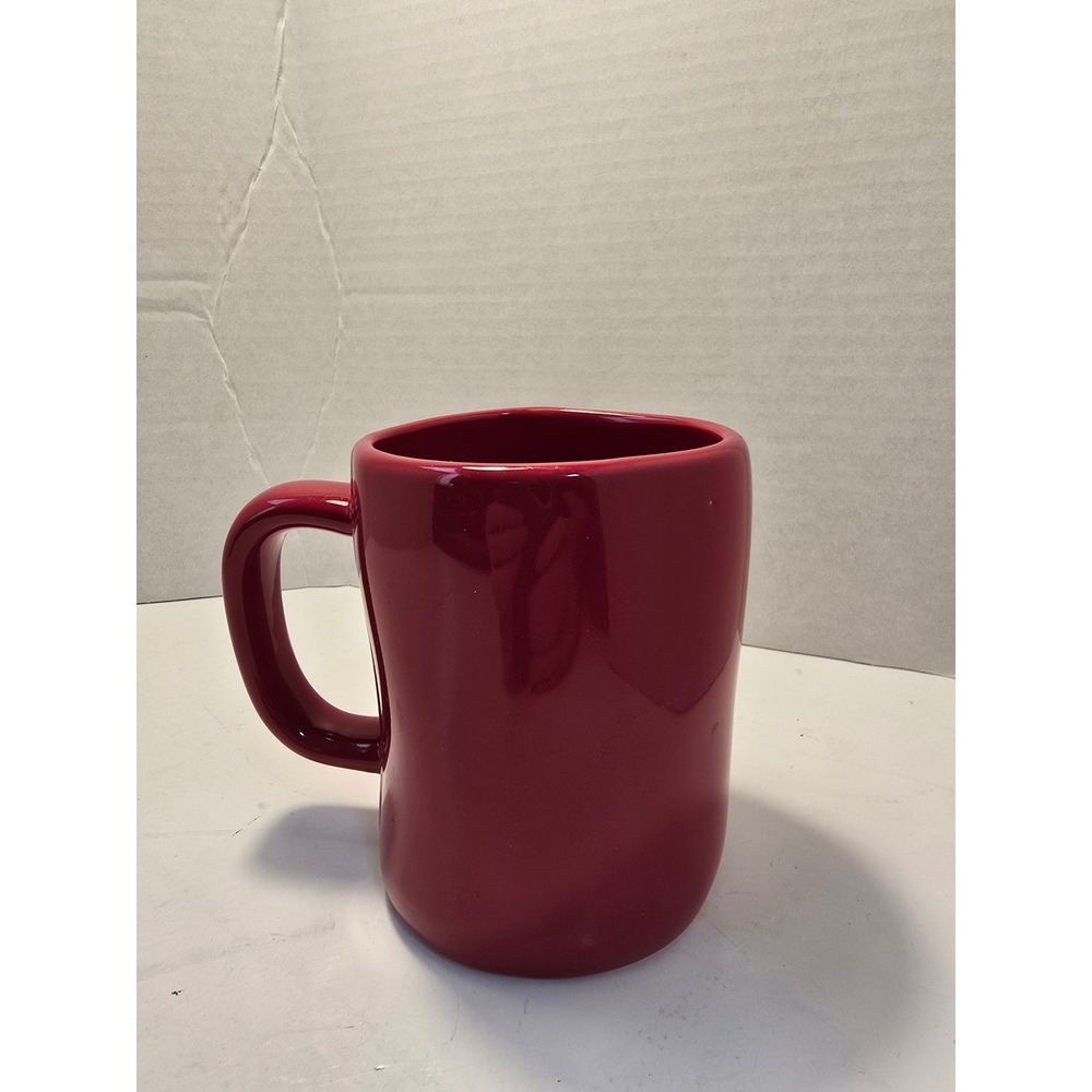 Rae‎ Dunn BRIGHT Red Ceramic Coffee Mug Artisan Collection Magenta Christmas - Picture 3 of 4